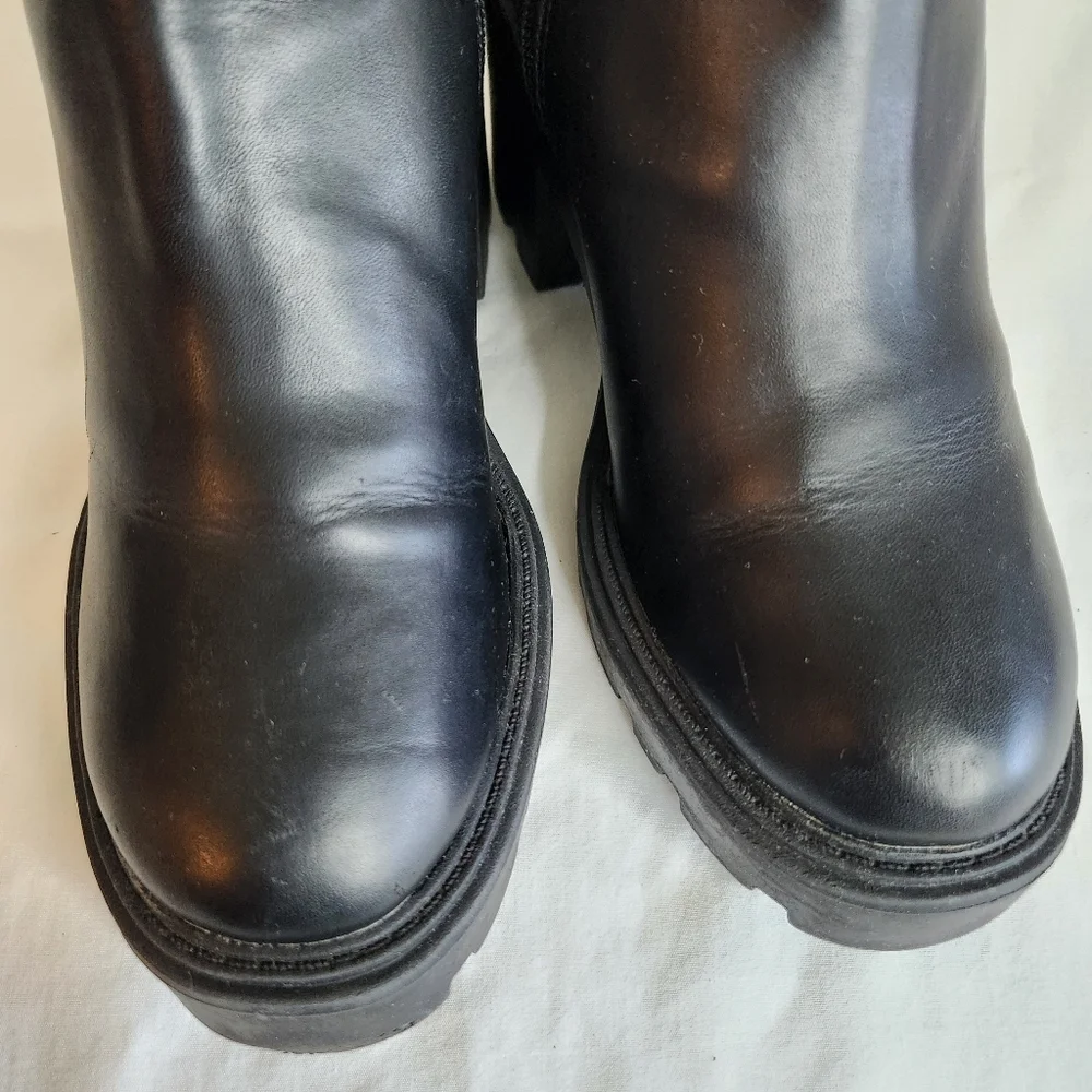 Steve Madden Women's Boots Black Belted Crystal Studded. Size 5M steampunk. - Picture 4 of 7